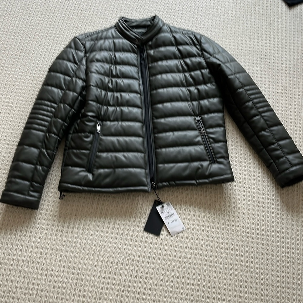 Men dark green Zara jacket new never been worn with tags. XL